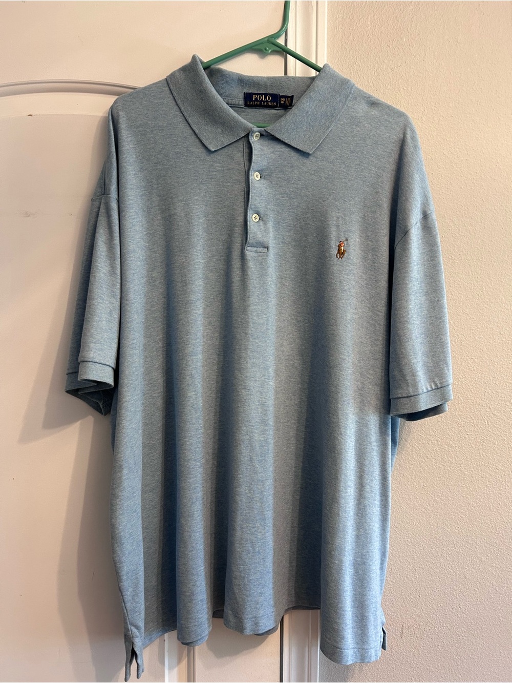 Ralph Lauren Light Blue Polo Shirt with Embroidered Pony Mens 3X